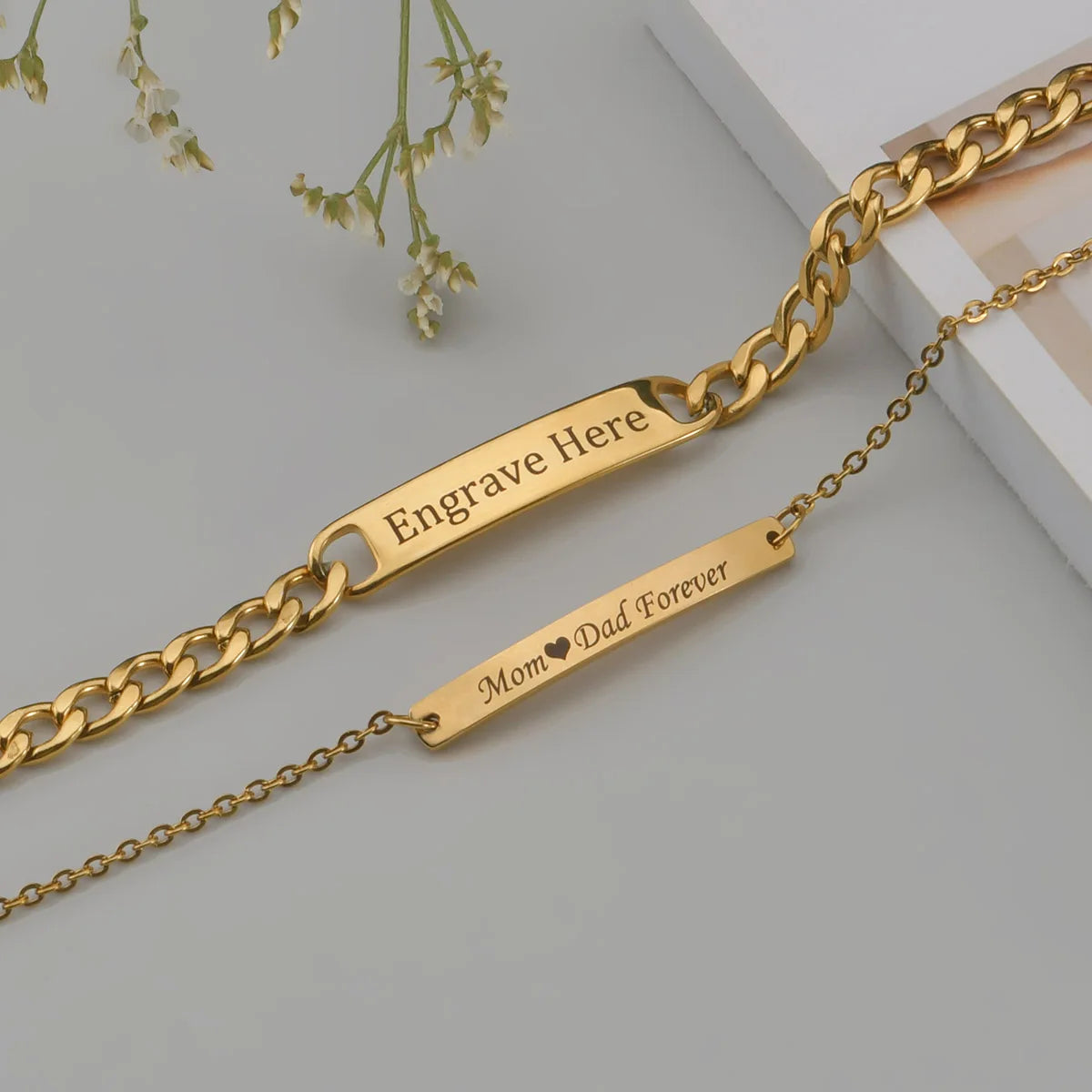 Gold name bracelet