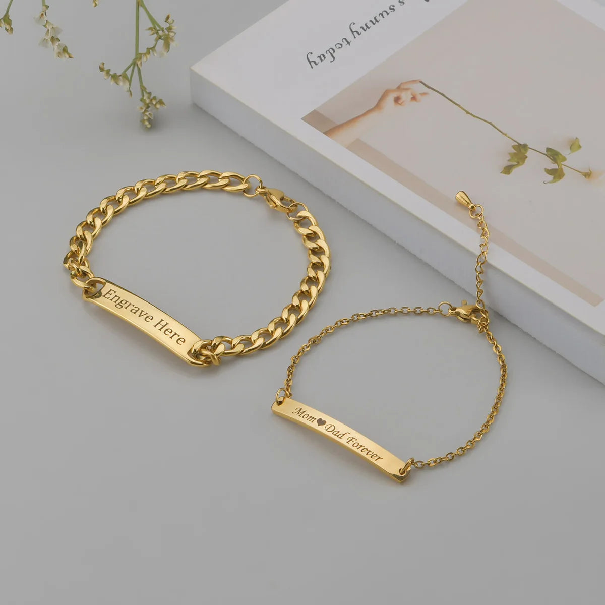 Gold name bracelet