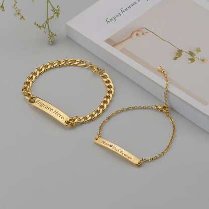 Gold name bracelet