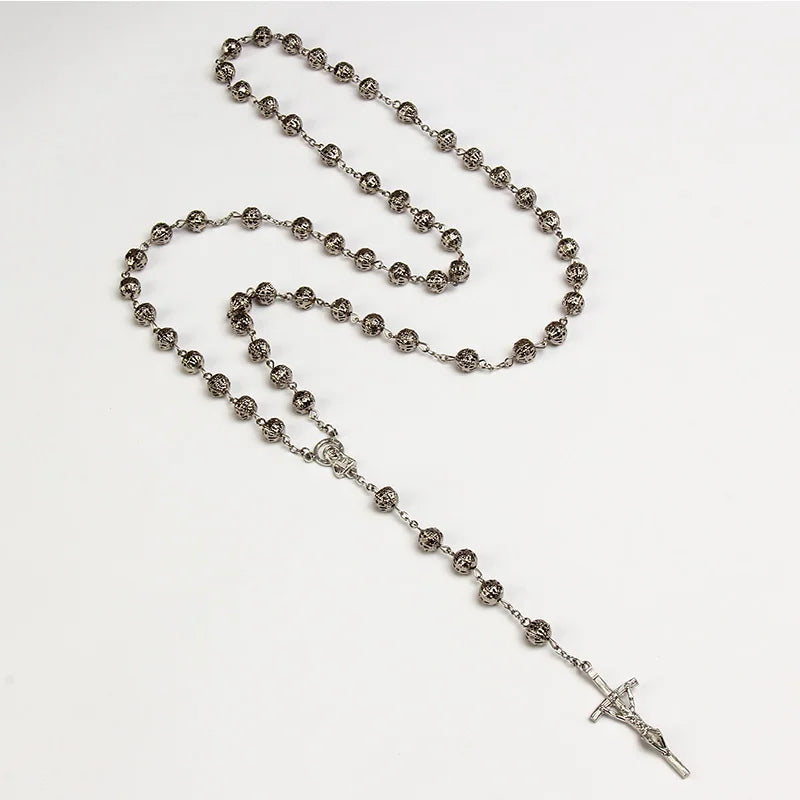 Men's rosary necklace gold