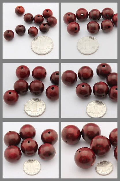 Red wood beads