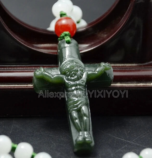 Jade cross necklace