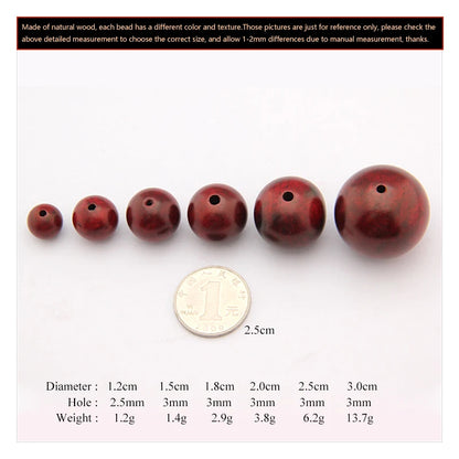 Red wood beads