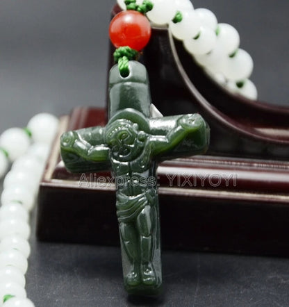 Jade cross necklace