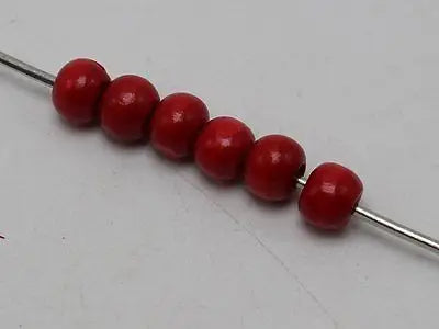 Red wooden beads