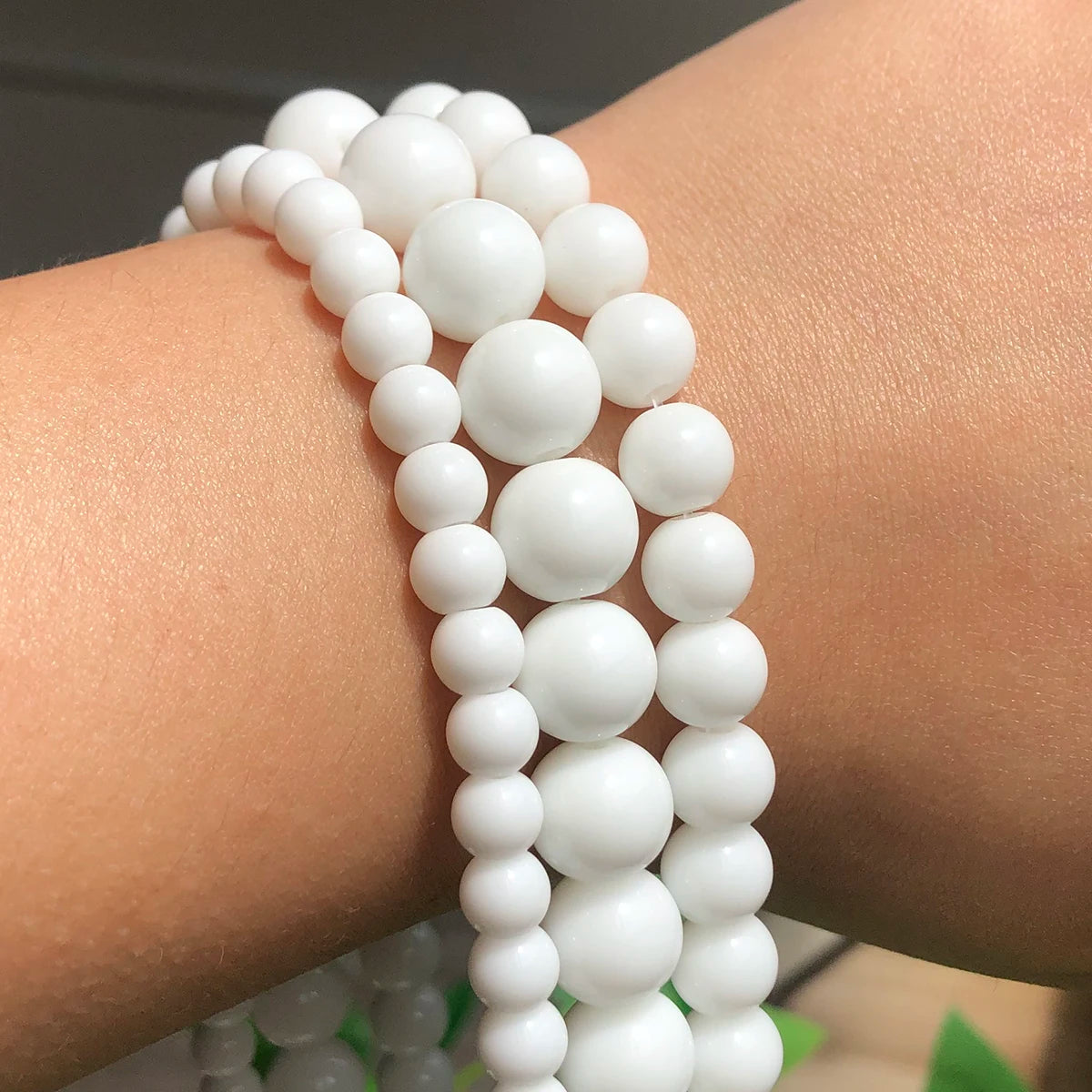 White beads