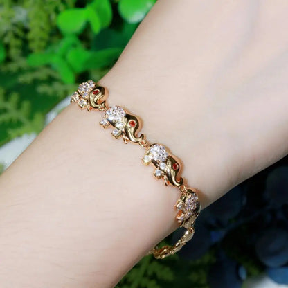 Gold elephant bracelet