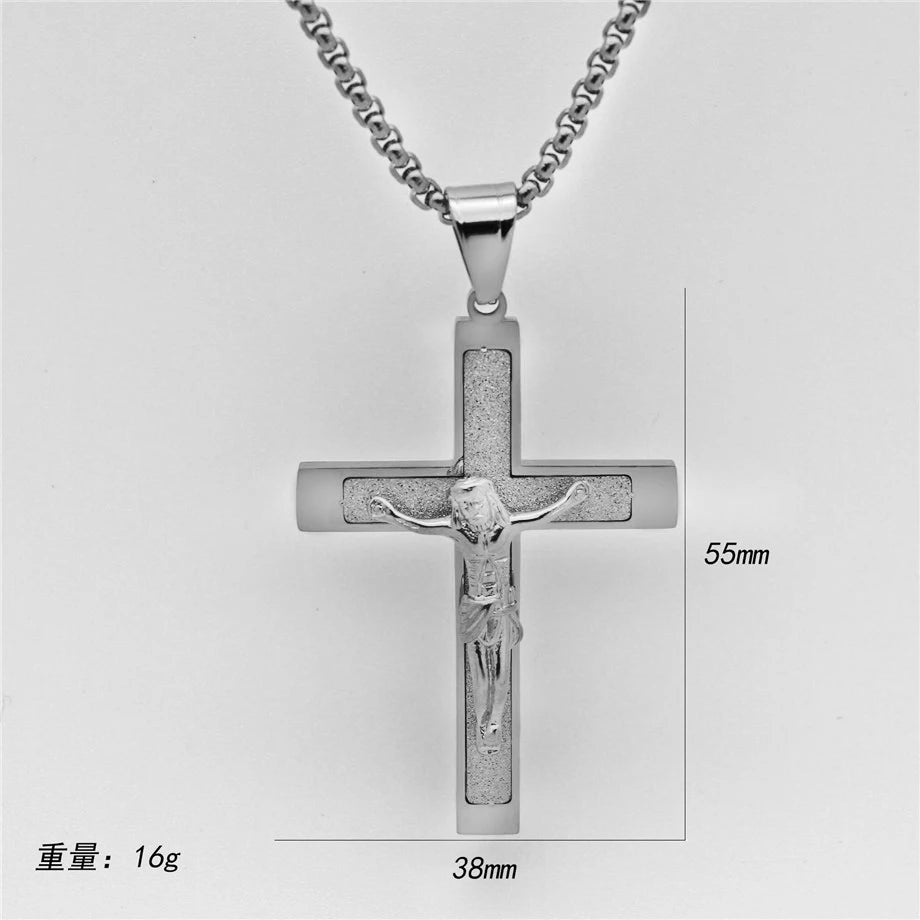 Silver crucifix necklace