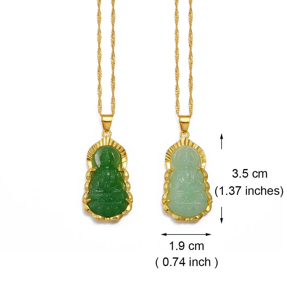 Green buddha necklace