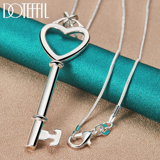 Heart with a key necklace