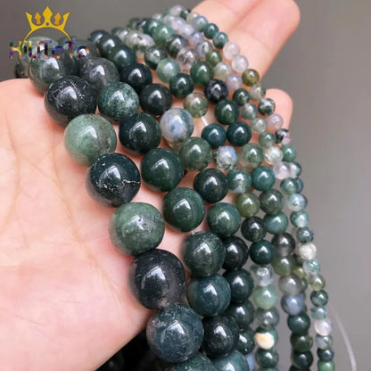 Moss agate beads