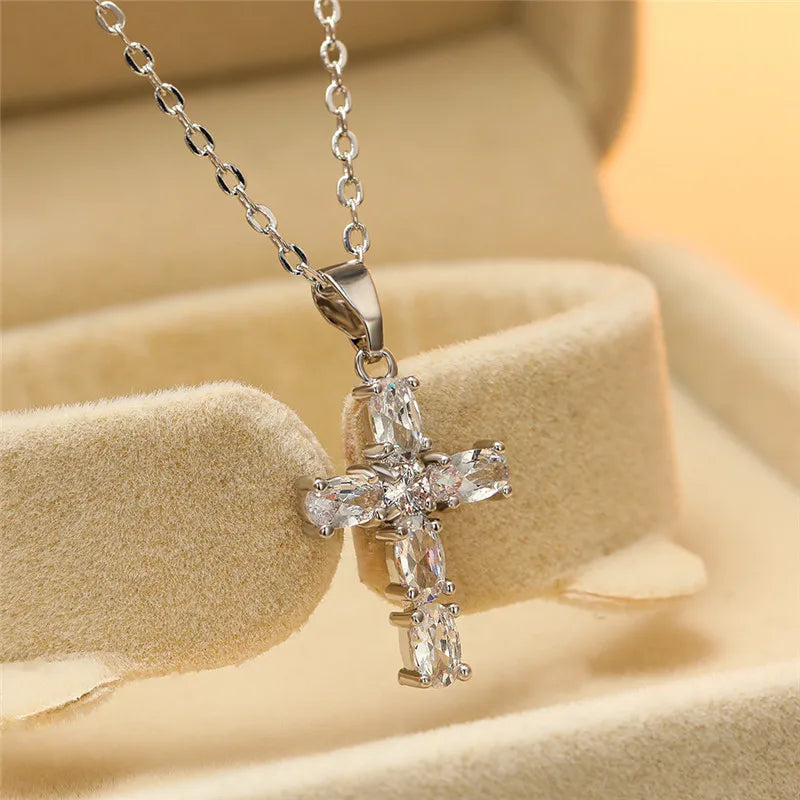 Crystal cross pendant