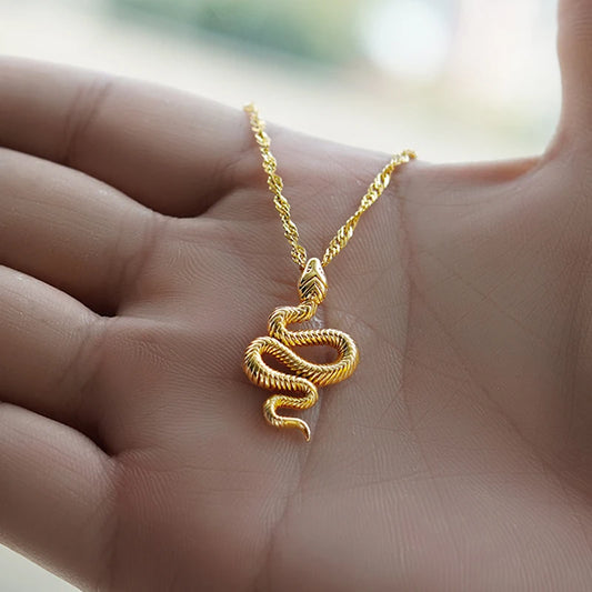 Gold snake chain necklace