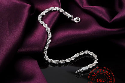 Silver rope bracelet