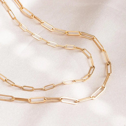 Gold link chain necklace