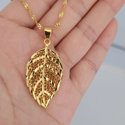 Gold leaf necklace