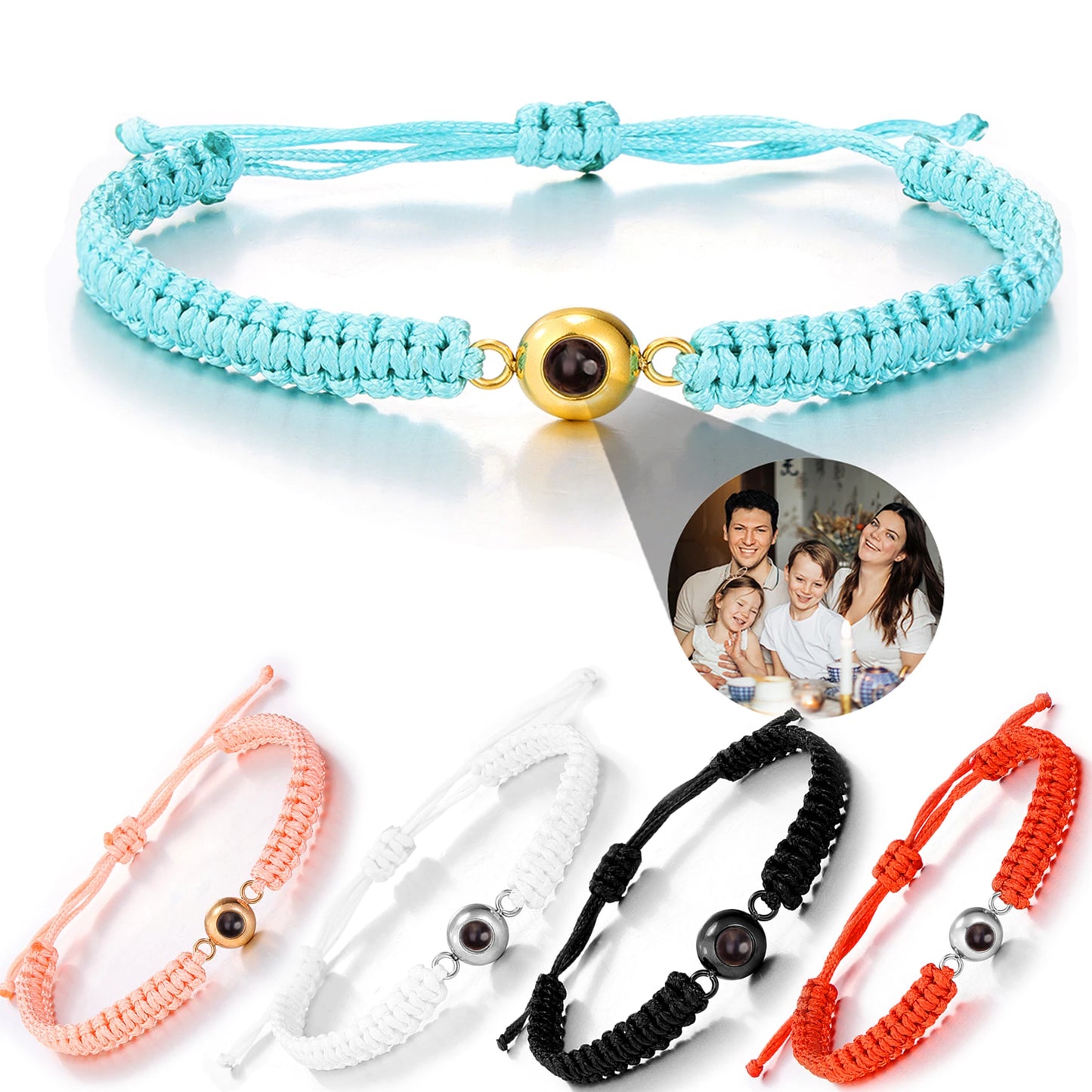 Personalized circle photo bracelet