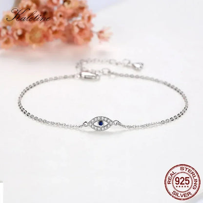 Silver evil eye bracelet