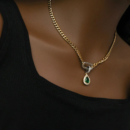 Green necklace gold