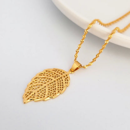 Gold leaf necklace