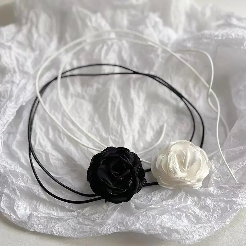 Black flower necklace