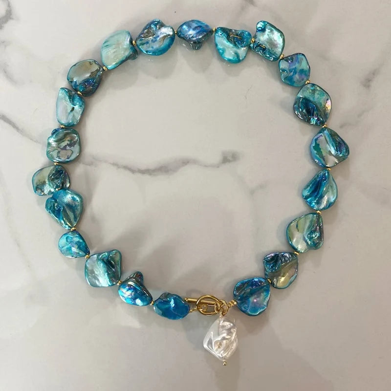 Pearl blue necklace