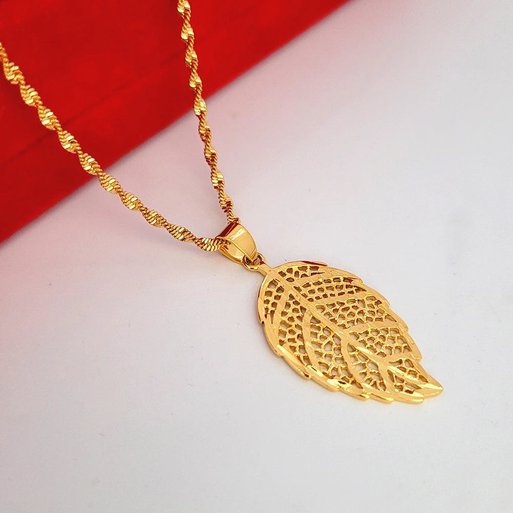 Gold leaf necklace