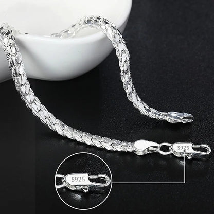 Silver chain bracelets