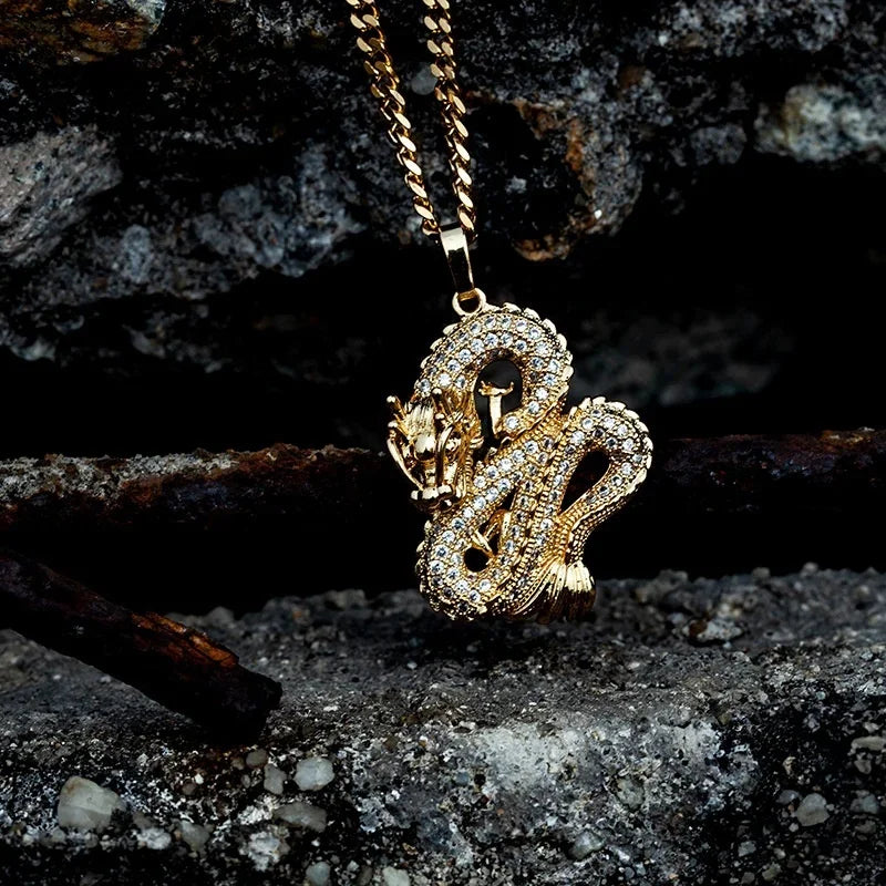 Gold necklace dragon