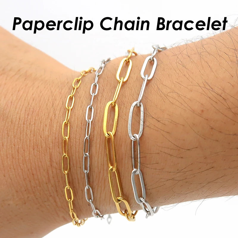 Gold paper clip bracelet