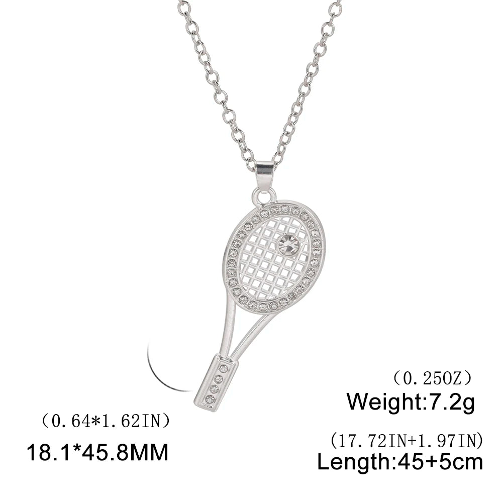 Tennis racket necklace