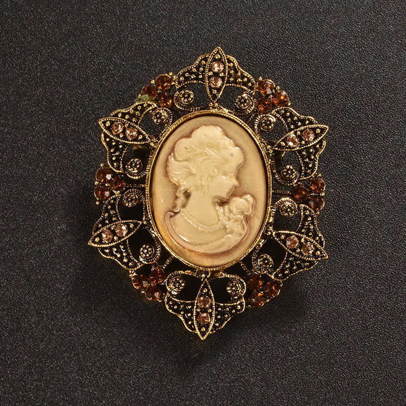 Black cameo brooch