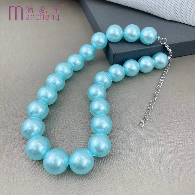 Blue beaded necklace