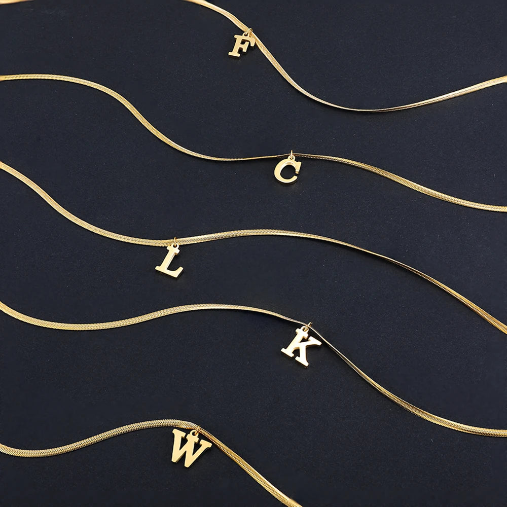 Gold letter a necklace