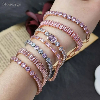 Pink tennis bracelet