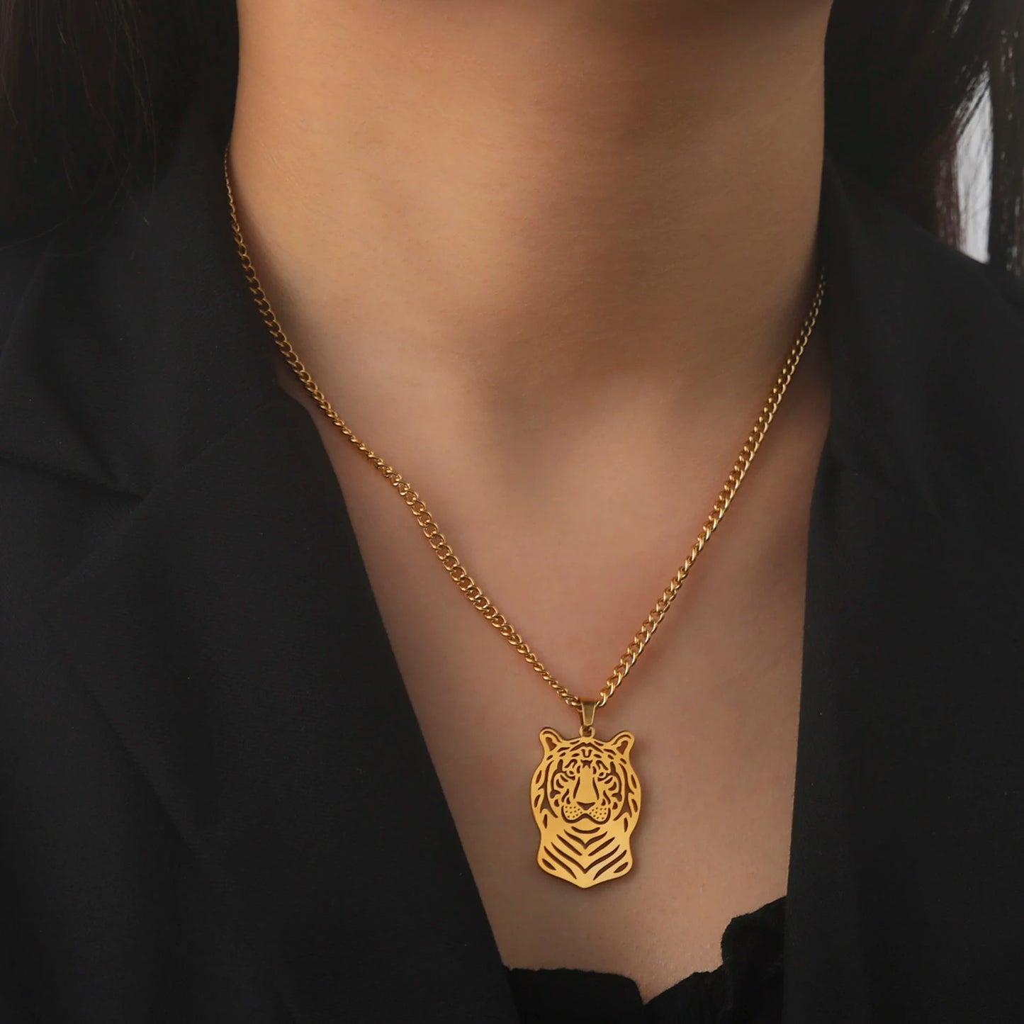 Gold tiger pendant