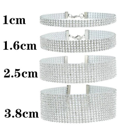 Rhinestone choker necklace