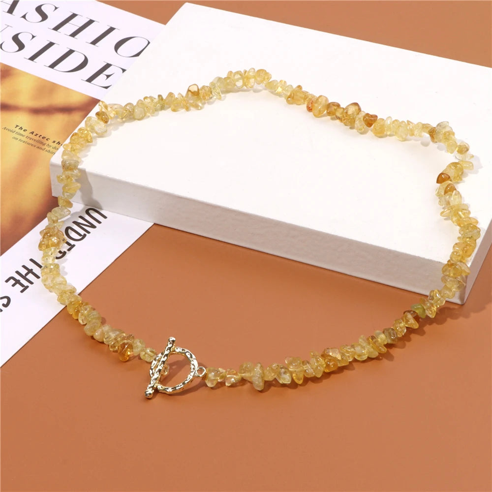 Citrine crystal necklace