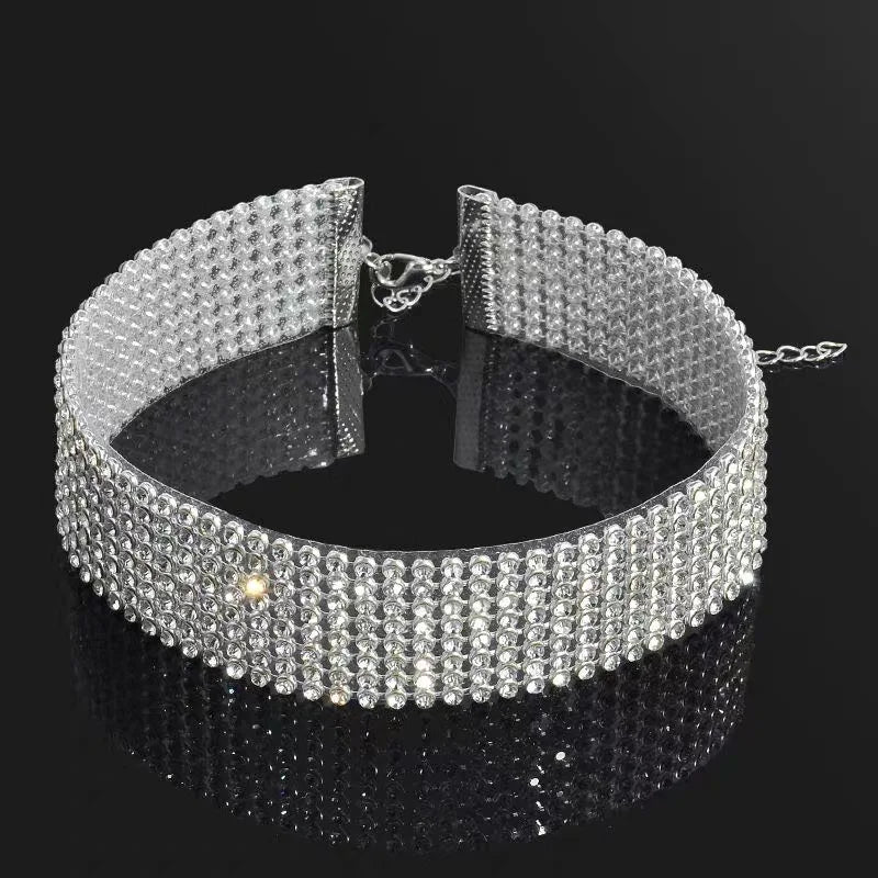 Rhinestone choker necklace