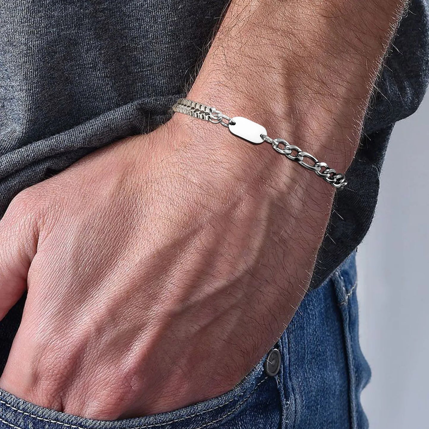 Men's initial bracelet