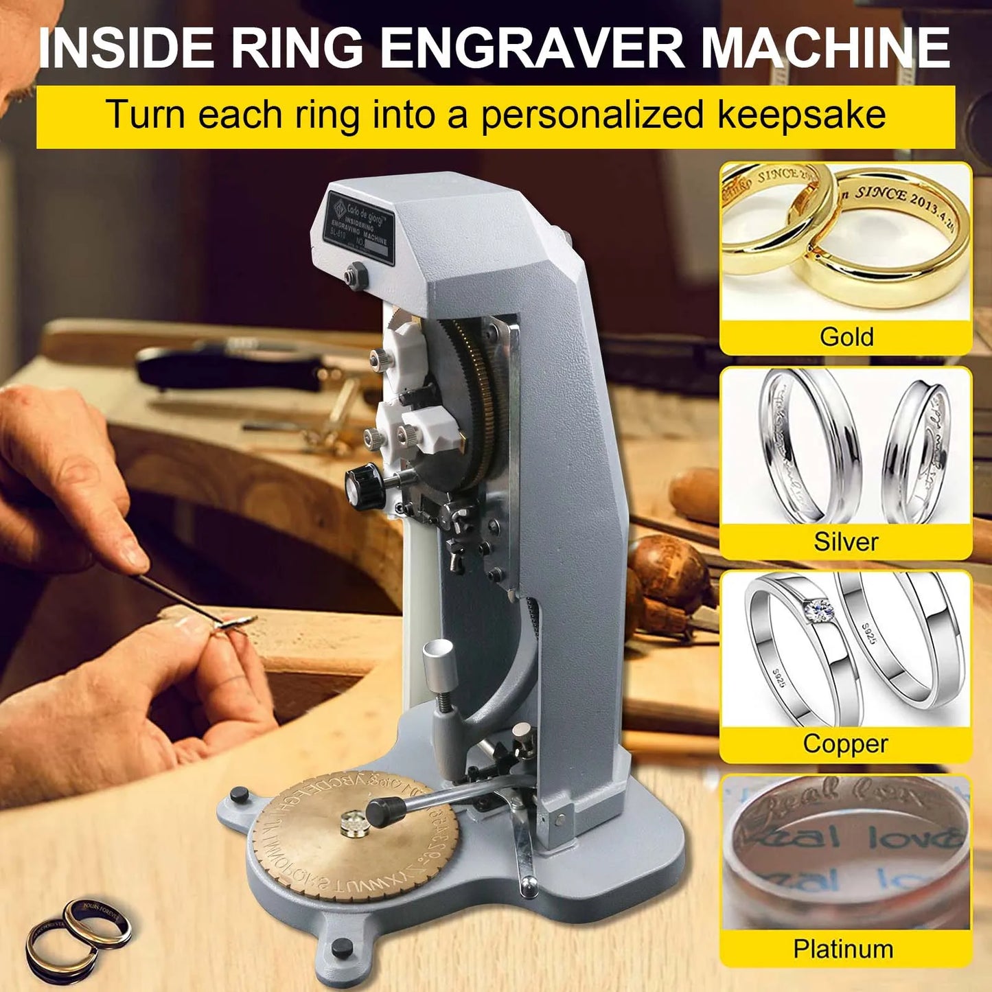 Engraving machine for jewelry