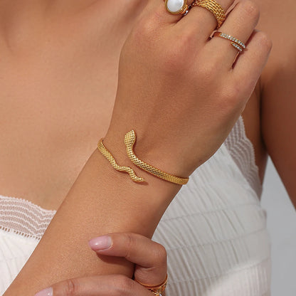 Gold snake bracelet