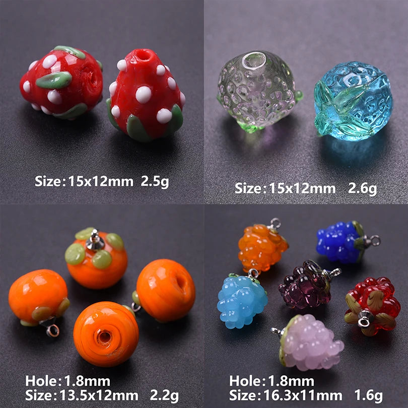 Glass fruit beads