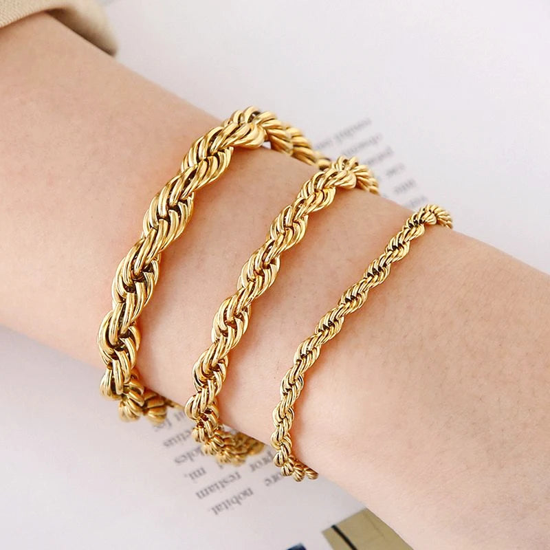 Gold bracelet rope