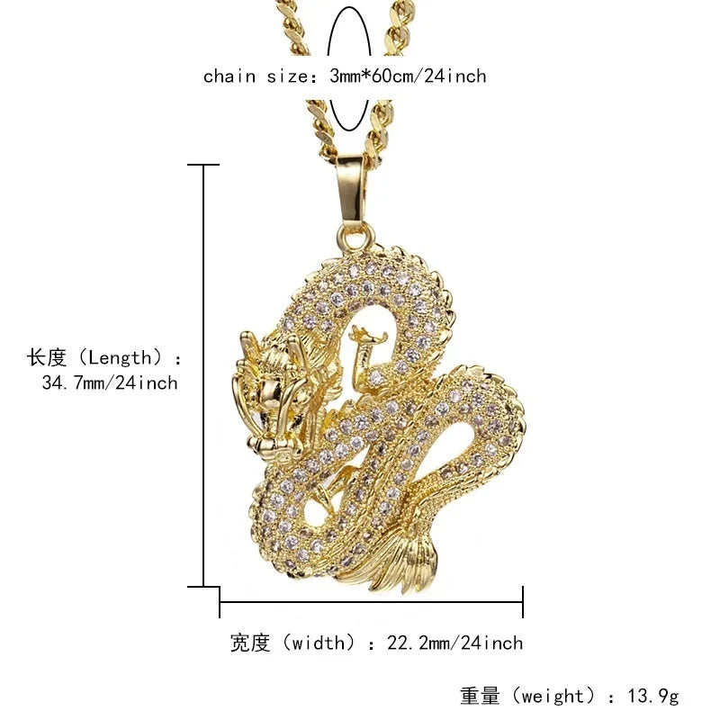 Gold necklace dragon