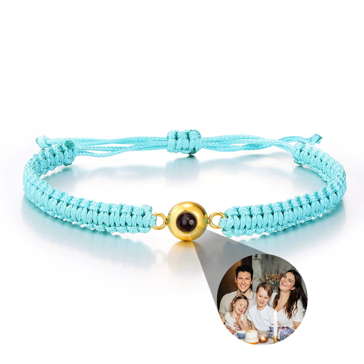 Personalized circle photo bracelet