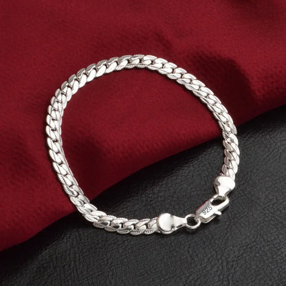 Silver chain bracelets