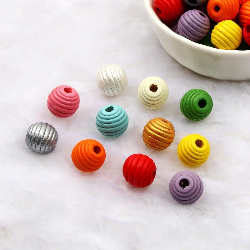 Colored wood beads