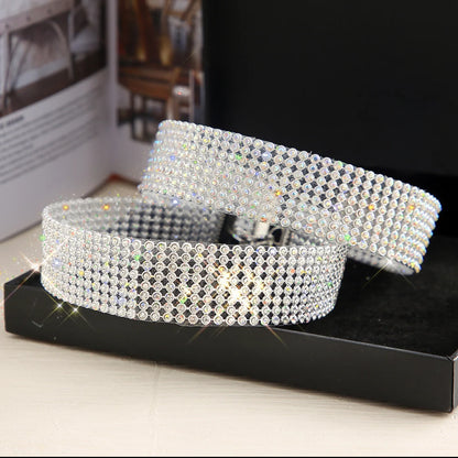 Rhinestone choker necklace