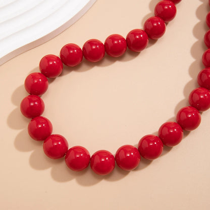 Red beaded necklace